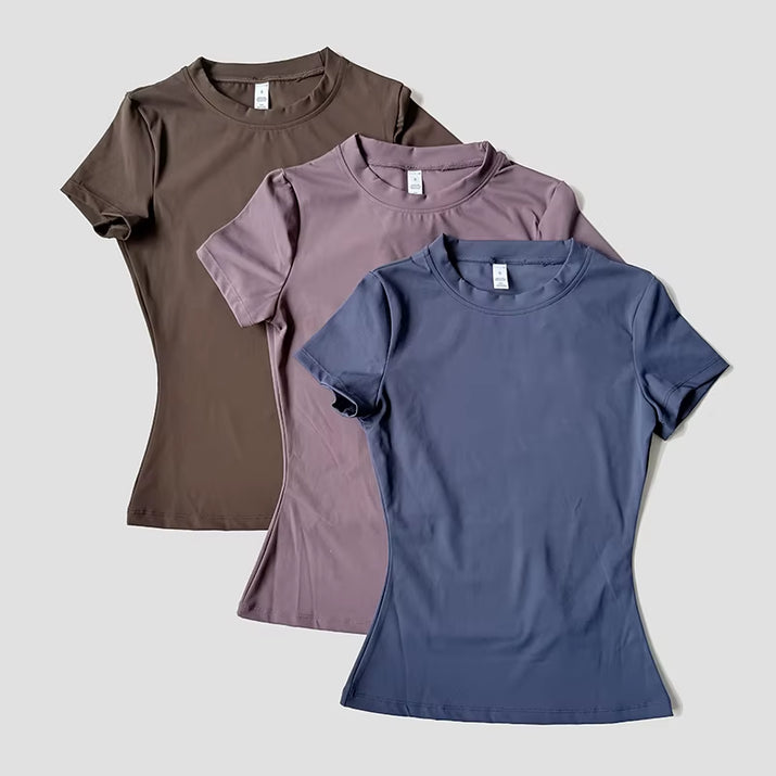 Women Yoga Top Seamless Sport T Shirts Fitness Clothes Short Sleeve Yoga Shirt Gym Top Running Active Wear
